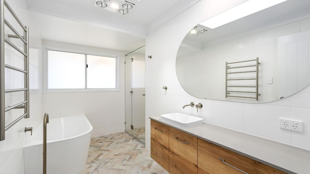 Bathroom-renovation-Toowoomba-herringbone-floor